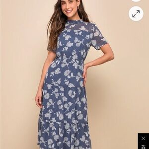 Lulu’s Floral Blue Dress